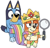 Bluey & Bingo playing Queens