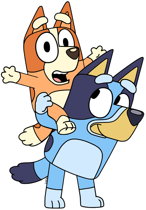 Bluey and Bingo Cartoon Wallpaper