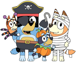 Bluey, Bingo with Mum and Dad on Halloween