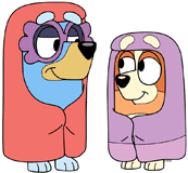 Bluey & Bingo playing Grannies