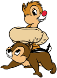 Chip and Dale with peanuts
