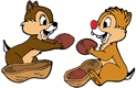 Chip, Dale eating peanuts