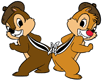 Chip, Dale wearing acorns as berets