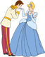 Prince kissing Cinderella's hand