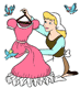 Cinderella takes out pink dress