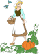 Cinderella, birds in pumpkin patch