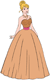 Cinderella wearing gold dress