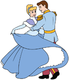 Cinderella & Prince Charming dancing in winter