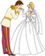 Prince Charming kissing Cinderella's hand