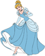 Cinderella showing off her glass slippers