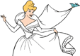 Cinderella in her wedding dress