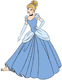 Cinderella pointing to bare foot