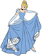 Cinderella admiring ball gown