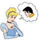 Cinderella thinking of Prince Charming