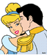 Prince kissing Cinderella's cheek