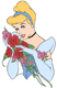 Cinderella holding flowers