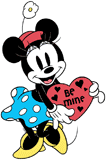 Classic Minnie Mouse holding a heart
