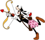 Goofy dressed as Cupid with a bow and arrow