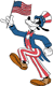 Classic Goofy holding American flag