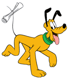 Pluto with his diploma