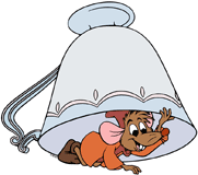 Jaq under a teacup