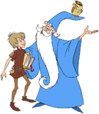 Merlin teaching his pupil Wart