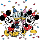 Minnie, Mickey, Donald, Daisy party