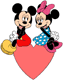 Mickey, Minnie heart