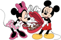 Mickey offering Mickey a box of chocolates