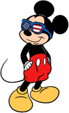 Mickey Mouse wearing American sunglasses