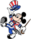 Mickey Mouse dressed as Uncle Sam