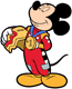 Mickey Mouse wearing gold medal