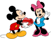 Mickey offering Minnie box of chocolates