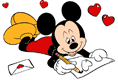 Mickey drawing a heart
