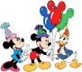 Mickey, Minnie, Donald birthday