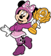 Minnie Mouse holding a trophy