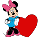 Minnie leaning against giant heart