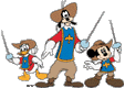 Mickey Mouse, Donald Duck, Goofy