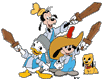 Young Mickey Mouse, Donald Duck, Goofy, Pluto