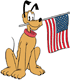 Pluto holding American flag