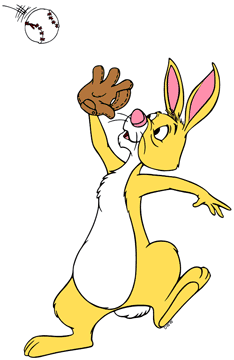 Rabbit catching a baseball