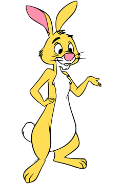 Rabbit smiling with his hand out