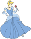 Cinderella holding a rose