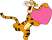 Tigger holding giant heart