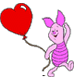 Piglet heart balloon