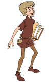 Wart holding books
