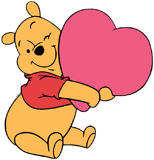 Winnie the Pooh hugging a big heart