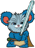 Nubs posing with his lightsaber