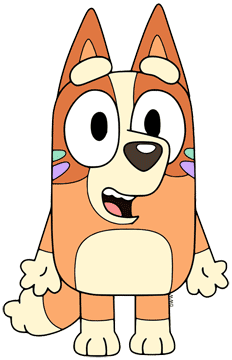Bingo wearing colorful zinc sunscreen