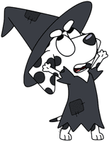Chloe dressed as a witch for Halloween